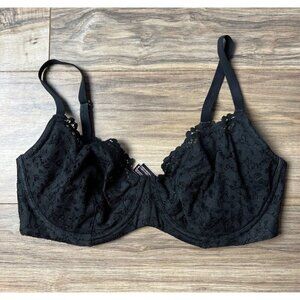 Victoria's Secret Black Lace Bra 36DDD Unlined Demi Body By Victoria Women’s